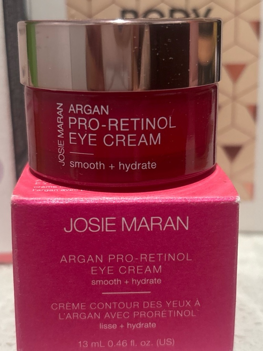JOSIE MARAN Argan Pro-Retinol Eye Cream - Magenta Jar with Silver Lid